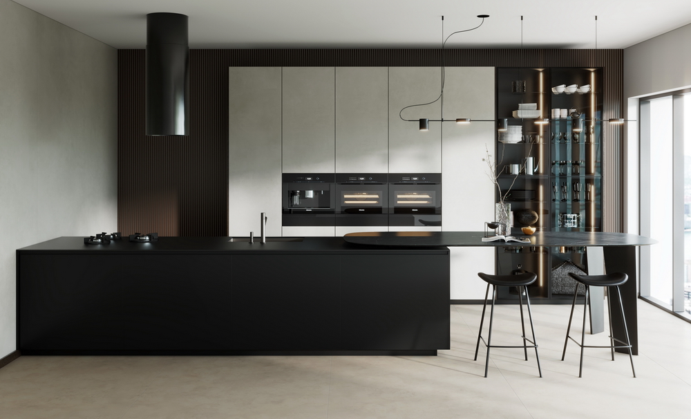 岛台-极光黑-tpm3 台面- 极光黑-tpm2  阿玛尼灰-tmm5 橱柜-ma3r01b